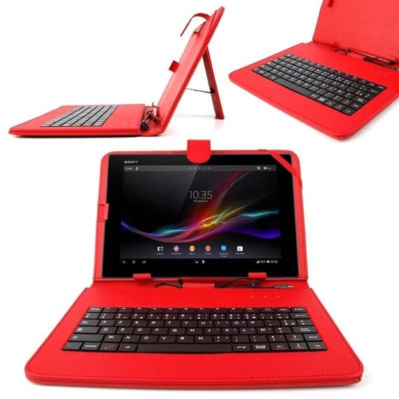 Etui de protection avec Clavier Pour Tablette 7" rouge Etui de protection avec Clavier Pour Tablette 7" rouge